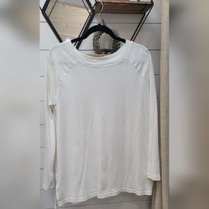 Eddie Bauer Oversized wide kneck long sleeve tee Shirt size Large